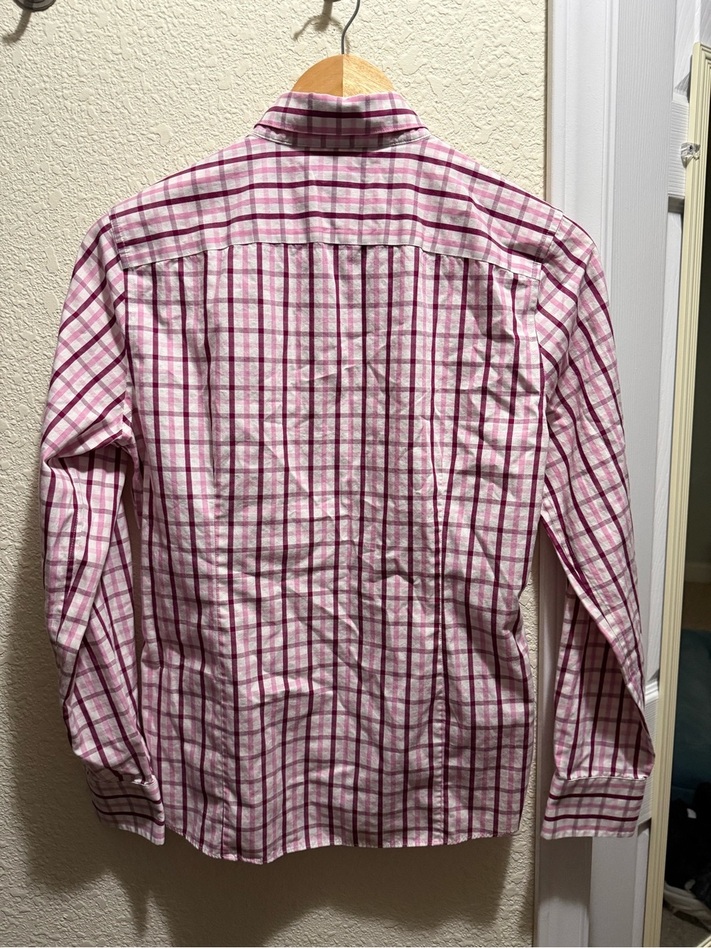 Lands' End Pink Plaid Button-Down Shirt - Picture 3 of 3